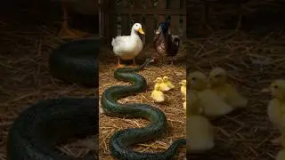 Brave Ducks Attack the Snake to Save Their Nest!