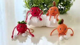 Amigurumi Uzun Kollu Domates & Portakal Anahtarlık 🍅🍊 | &Ccedil;anta Charmı Yapımı