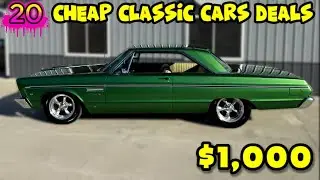 20 BEST CHEAP CLASSIC CAR FINDS! Cheap Old Cars Sale - Ad Link in Video Description on...