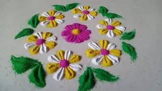 SIMPLE AND EASY RANGOLI DESIGNS 😍✨#trending 