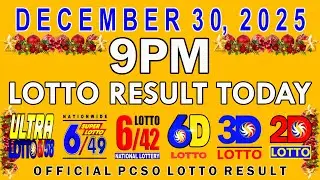 9pm Lotto Result Today PCSO December 30 2025
