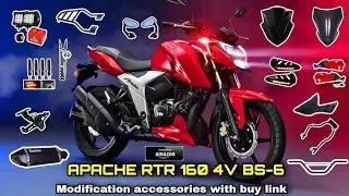 TVS Apache RTR 160 4v BS6 modification accessories with buy link description below 👇👇
