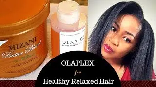 HOW TO: Prevent your relaxed hair from breaking and thinning out using OLAPLEX | THICK RELAXED HAIR