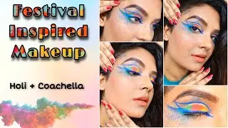 Festival Holi Inspired Eye Makeup Tutorial | Coachella Twist