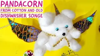 5Minute Cotton Teddy Bear Making with Old DISH WASHER SPONGE|Panda Corn🐼 #5minutecrafts #easycrafts