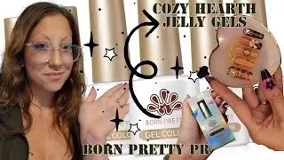 🍂⭐️°• Born Pretty Cozy Hearth Jelly Gels •° 🍂⭐️ review swatches + a FALL press-on nail set