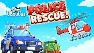 Police Car Chase & Helicopter Rescue! Learn Vehicles with BabyBus - Book of Vehicles
