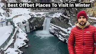 Kashmir Trip: Aharbal Waterfall in FREEZING Winter ❄️ | Niagara of Kashmir Covered in Snow #kashmir 