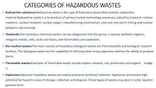 HAZARDOUS WASTE MANAGEMENT