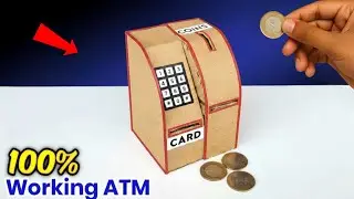 Mini working cardboard ATM, how to make cardboard coin dispenser, best cardboard project...