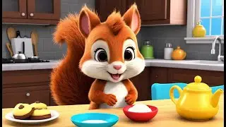 Baby Squirrel Tries to Bake Cookies | Fun and Colorful Kids Nursery Rhyme Animation