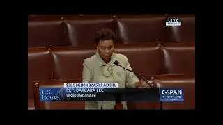 Congresswoman Lee Speaks in Support of Funding for Emergency Disaster Relief