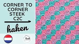 Corner to Corner C2C steek haken - Uitleg en diagram #haakinformatie #haaksteek #haakdiagram