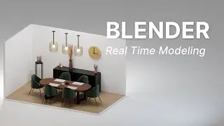 Beginner Friendly Real-time modeling Blender 3D tutorial: Modern Dining Room