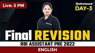 RBI Assistant 2022 | English Final Revision for RBI Assistant Pre 2022 | Day - 3 | By Harshita Ma'am