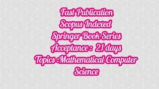 springer conference / 21 day for scopus indexed springer book series acceptance notification