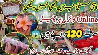 برتن جوتوں سے لے کر جھاڑو پوچھے تک سب کچھ 120 میں 😮 | Low Budget Kitchen Items | 120 Wali Shop