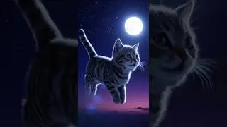 Cute cat flying in the evening sky #cat #cutecat #catshorts #catlovers