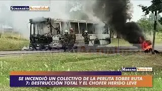 As&iacute; qued&oacute; el colectivo de La Perlita que se incendi&oacute; en Ruta 7 en La Reja