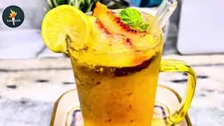Peach Mojito | Refreshing Summer Drink @foodbookHQ #mojito #mojitodrink #peachrecipe 