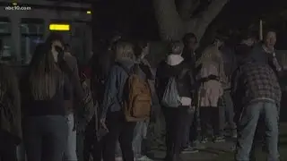 Students wait for hours in long lines at voting center on campus of Sac State