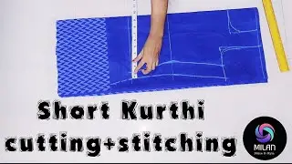 Convert blouse piece to a Beautiful short kurthi | Cutting & Stitching