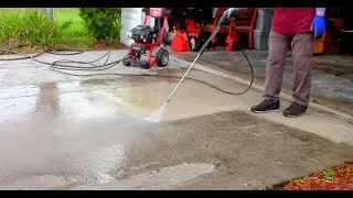 Before And After: Washing a Front Yard and Patio With a Washing Machine