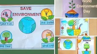 Environment Day Poster Drawing 2025 / Save Nature Save Environment Chart Project Making