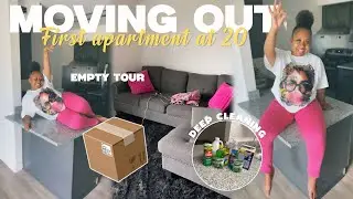 MOVING INTO MY FIRST APARTMENT @20 | empty tour, & deep cleaning