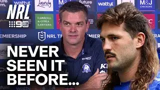 Bulldogs coach perplexed by bizarre rare rule: NRL Presser | NRL on Nine