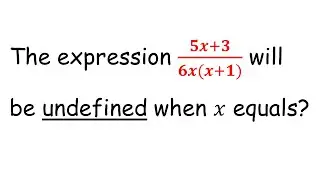 Undefined Expressions | Likely Examination Questions | Maths Center