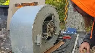 How to scrap an electric motor out of a furnace.