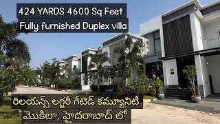 || Fully furnished || 424 sq yards Luxury duplex villa for sale in gated community,Hyderabad Mokila