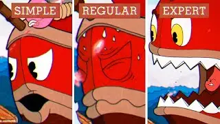 Cuphead - Captain Brineybeard - Simple vs Regular vs Expert Difficulty