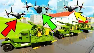 ЗЕНИТКИ ПРОТИВ БОМБАРДИРОВЩИКОВ В BRICK RIGS! ЛЕГО БИТВА САМОЛЕТОВ ЗА ГОРОД! ЛЕГО ВОЙНА В БРИК РИГС!