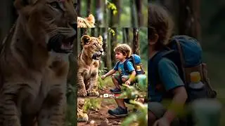Abandoned lion cub #trending #shorts #LionCubStory
