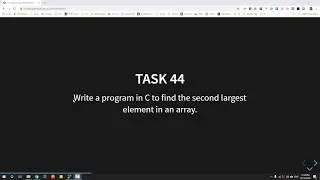 How to find the second largest element in an array in C - Week 9 - Task 44 - by Prof. Shiburaj