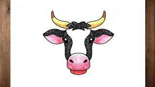 How to draw a cow face step by step easy