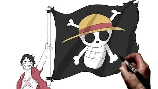 How To Draw Luffy Straw Hat Crew Flag | Step By Step | One Piece