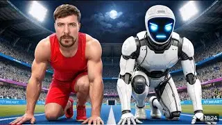 World 🌎 fastest man vs ai robot  this video is mr beast.