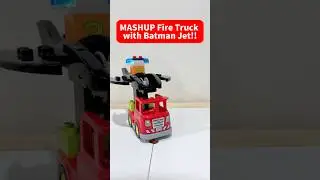 BUILD a Fire Truck with Batman Jet and Spinning Rotor! #shorts #lego #batman
