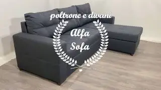 divano mod. Budapest con chaiselongue reversibile contenitore materasso estraibile complanare