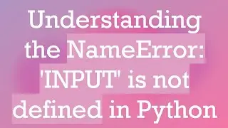 Understanding the NameError: 'INPUT' is not defined in Python
