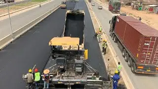 Asphalt Works Hit Top Speed! Wearing Course Surges on Kpobiman&ndash;Sansam Expressway. Ofankor Nsawam Rd.