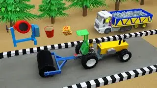 DIY Mini Truck Road Construction After Flood Damage | Brick & Cement Concrete Road Build