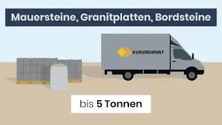 Lieferung mit Kurierdienst mit Entladetechnik Kleinsendungen bis 5 Tonnen, z B  Blockstufen, Sa&uuml;len,