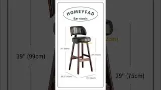 🪑 Industrial Wood Upholstered Bar Stools | Homeyfad