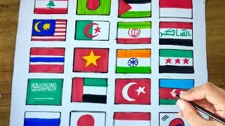 24 countries flag drawing/Easy world countries flag drawing