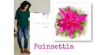 Poinsettia painting | digital floral painting | floral art | pink flower painting | procreate art