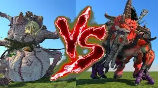 Hell Pit Abomination VS Slaughterbrute.  Total War Warhammer 3